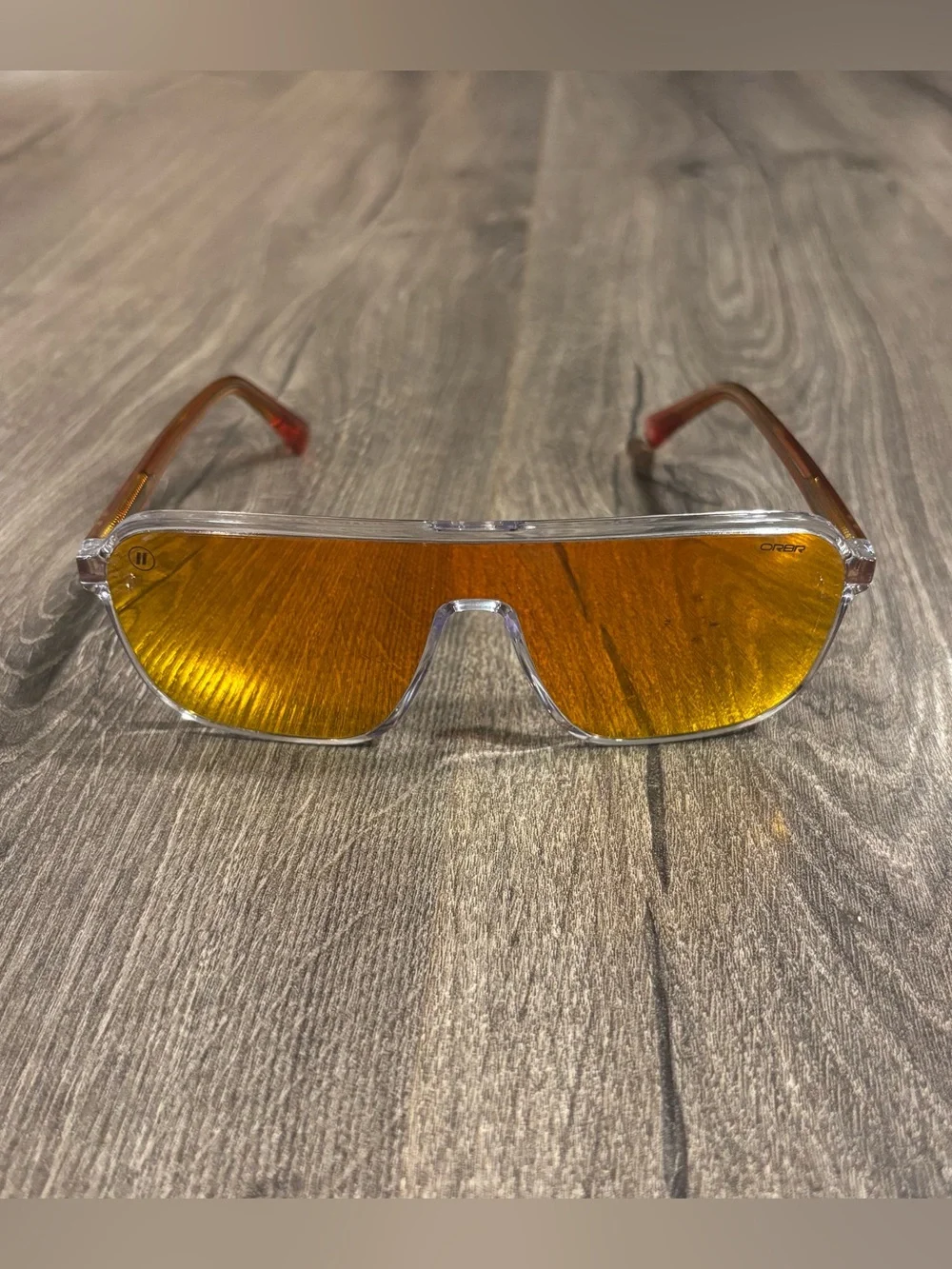 Blenders Meister X2 Orange Circuit Redbull Polarized Sunglasses ISSUE: Lens Wear